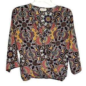 Cropped Top Boho Poet 3/4 Length Sleeve Size S Free Kisses Festival